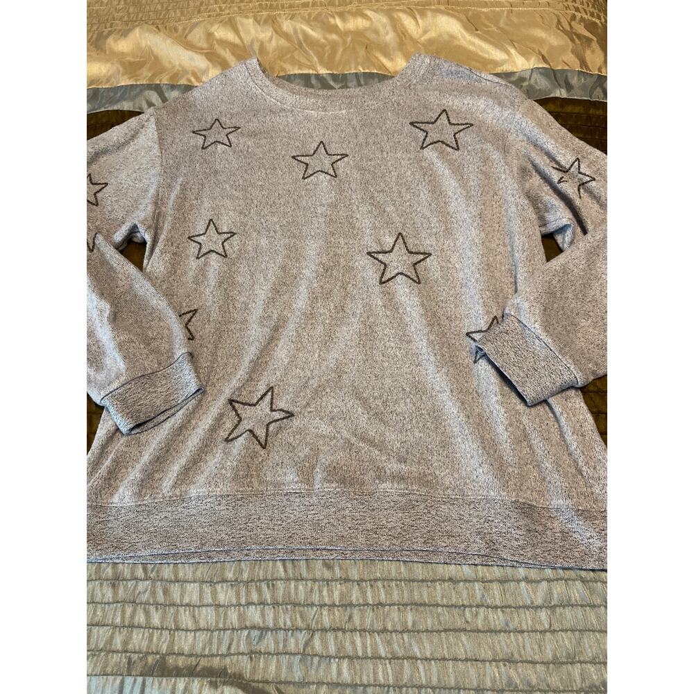 Kori Gray Sweater with stitched stars size Small (S)